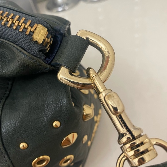 Dark green leather Juicy Couture large shoulder bag with strap - Picture 9 of 14